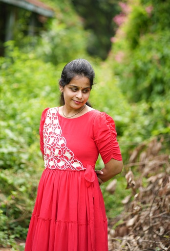 Elegant Pure Crepe Frock with Intricate Hand Embroidery